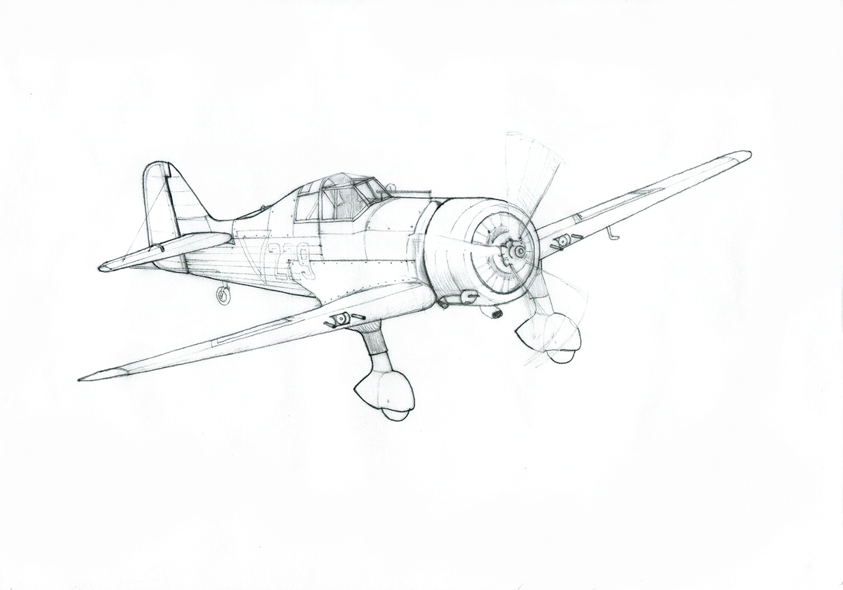 Line Drawing: Fokker D.XXI