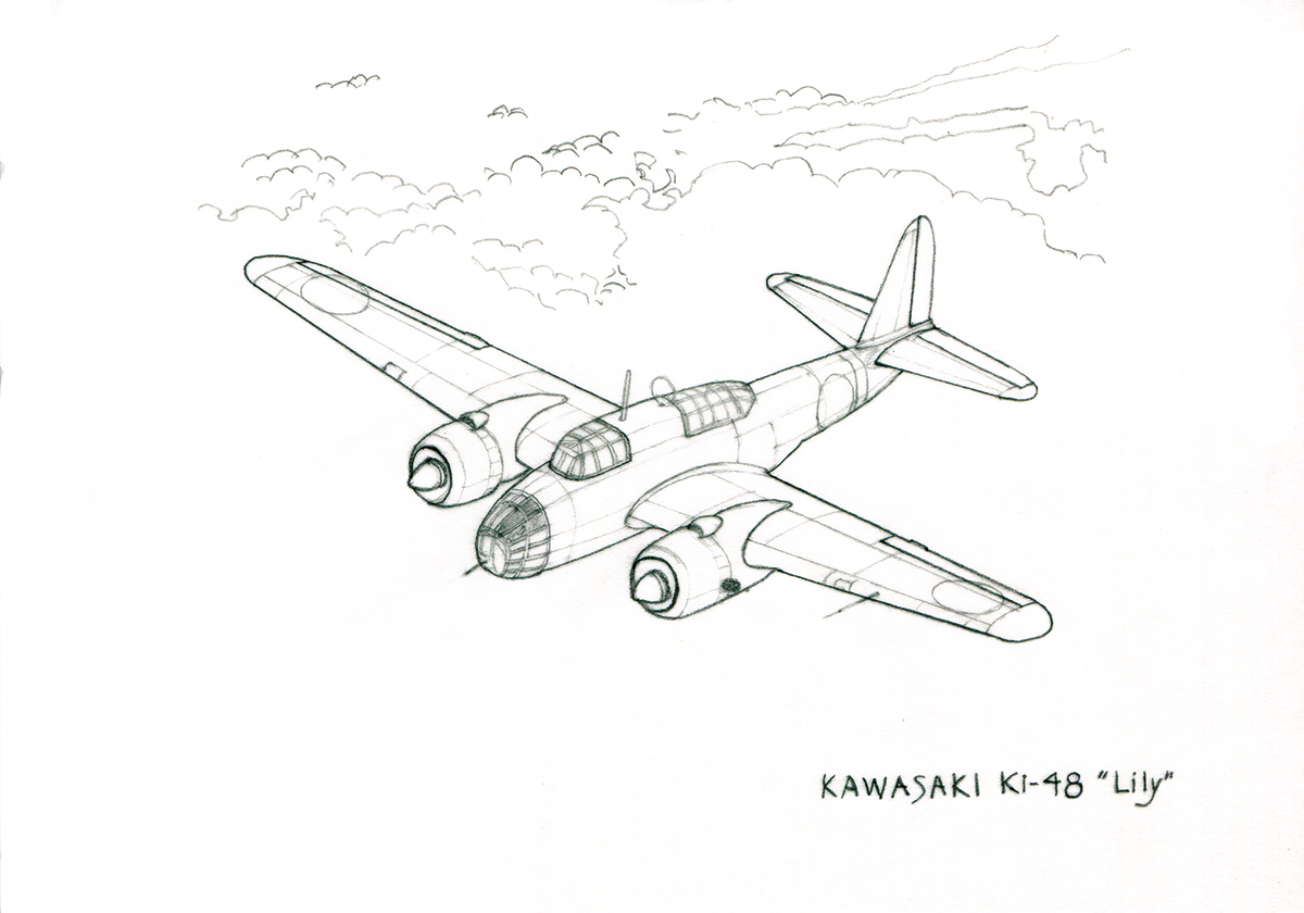 Line Drawing: Kawasaki Ki-48 «Lily»