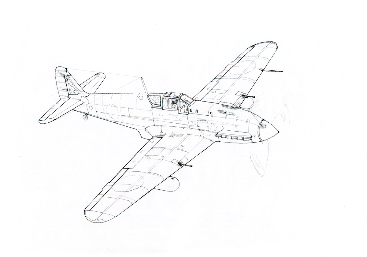 Line Drawing: Ki-61 «Hien» (Tony)