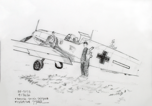 Line Drawing: Bf 109E