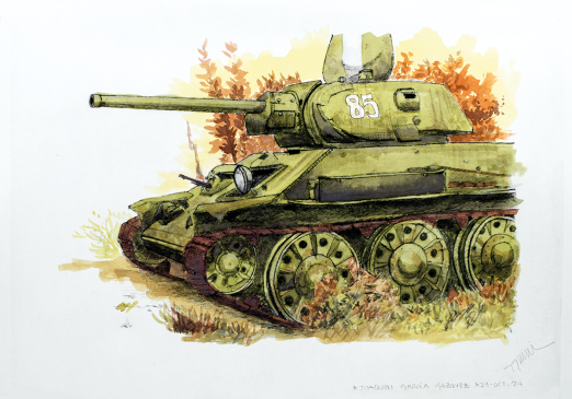 Watercolor: T-34/76 Model 1941 STZ Factory