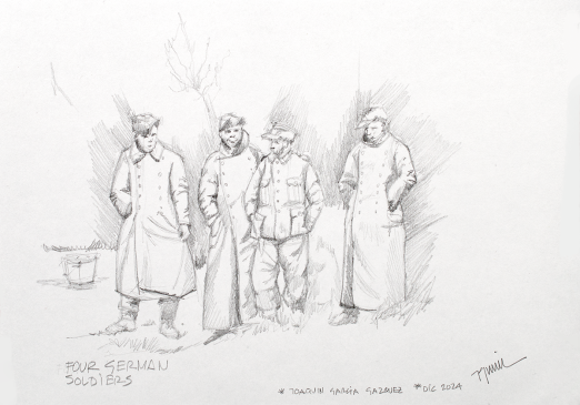 Sketch: Four German Soldiers